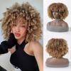Короткие блондинки вьющиеся афро японские высококачественные парики из волокна для женщин вьющиеся черные женские парики с челкой повседневный парик для косплея