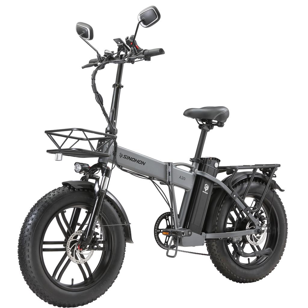 SINOHON A20 City Commuting Adult Electric Bicycle 500W Motor 48V18Ah Battery Multi Terrain E-Bike 20 Inch Road Tires With Tow Seat Electric Bicycle