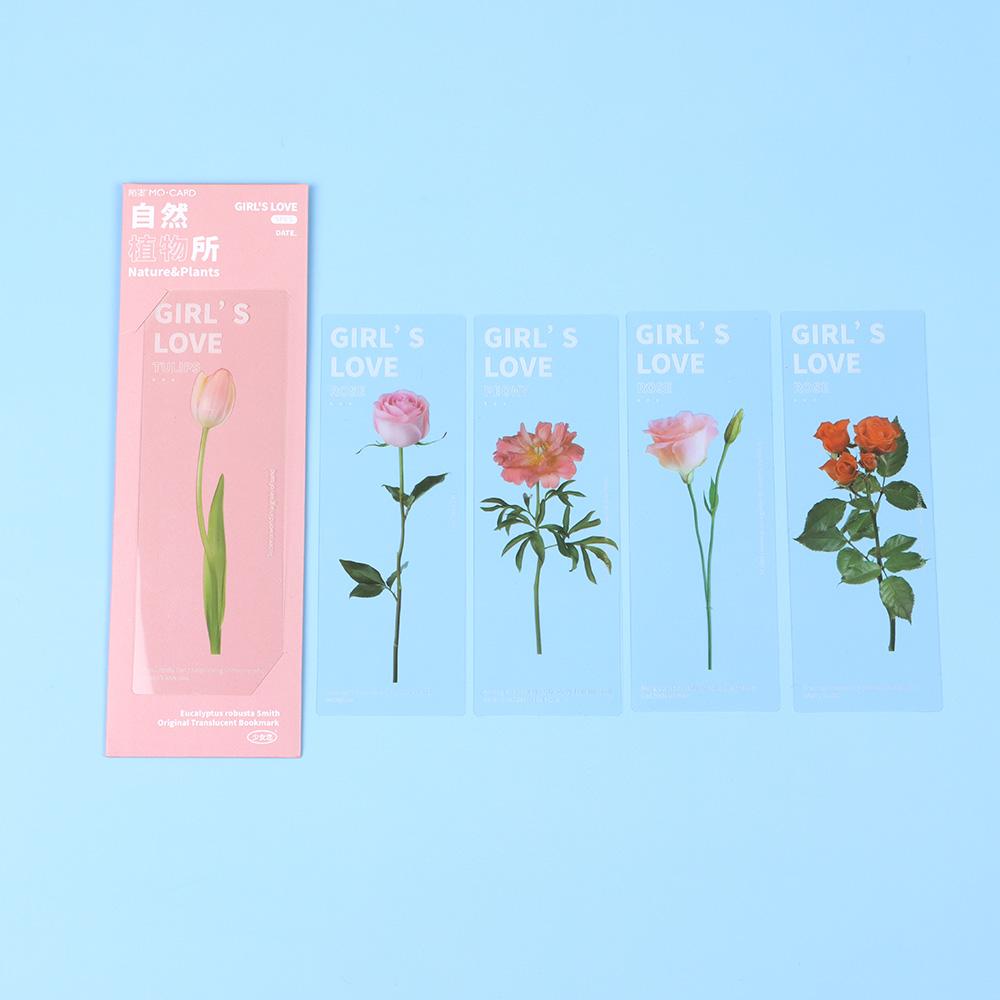 Marker Page Holder PET Specimen Bookmarks Translucent Flower Nature Plants Bookmarks Bookmarks Card