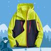 Three-in-one Hooded Outdoor Jacket Men's Hiking Ski Zipper Pocket Glue Pressing Raincoat Unisex Autumn Casual Splicing Sports Windbreaker