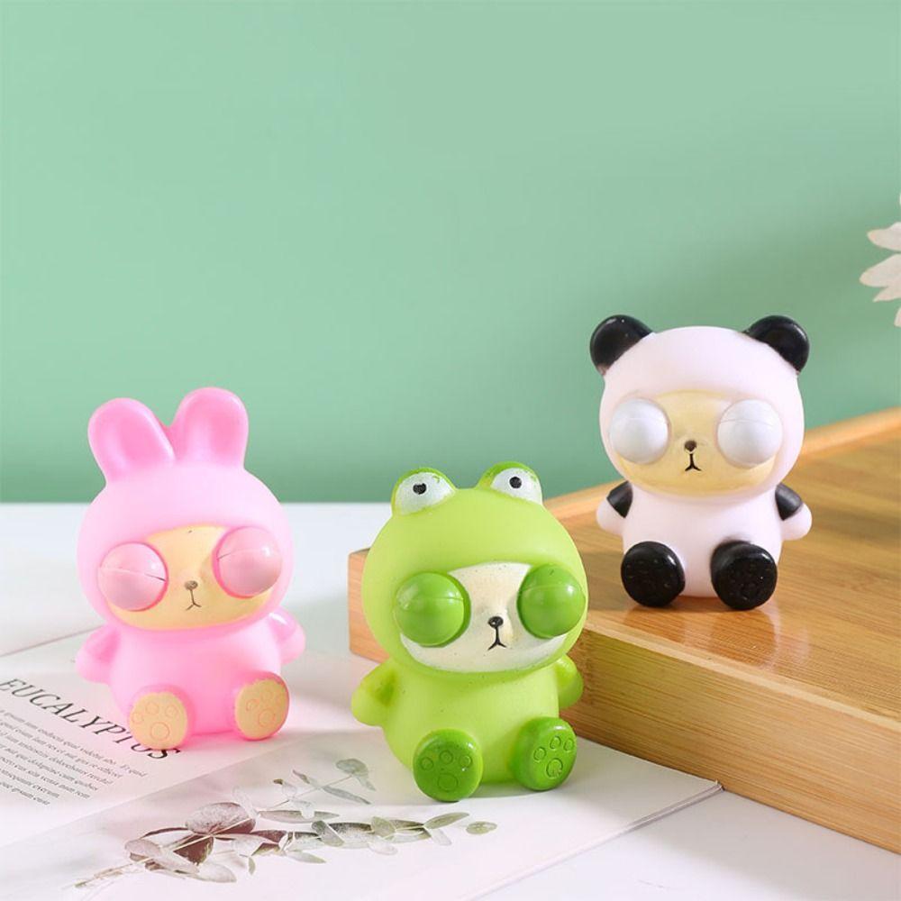 Cartoon Animal Burst Eye Panda Squeeze Toys Simulation Frog Squeeze Ball Toys Baby Game