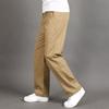 Весенне-осенние новые мужские повседневные рабочие брюки из хлопка, свободные дышащие брюки среднего возраста, хлопковые брюки большого размера для сына