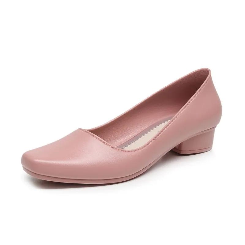 Одиночная обувь, женская корейская версия, модная мягкая подошва, удобная верхняя одежда, женские сандалии, нескользящая рабочая обувь на блочном каблуке, резиновая обувь Four Seasons