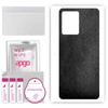 apgo Protective Skin Sticker for the Back Compatible with ZTE S30, Wrap Film, Foil, Vinyl - Pattern Black Leather