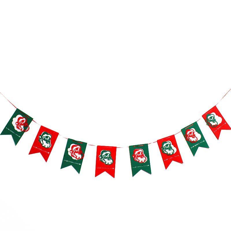 Festive Merry Christmas Bunting Hanging Banner Flag For Xmas Party Decoration
