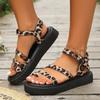 Fashion Women Sandals New Summer Flat Casual Shoes Women Fashion Outdoor Lightweight Leopard Beach Causal Platform Comfortable Sandals