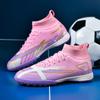 Professional Society Football Boot Men High-top TF/FG Field Training Five-a-side Soccer Shoes 2024 New Kids Football Shoes