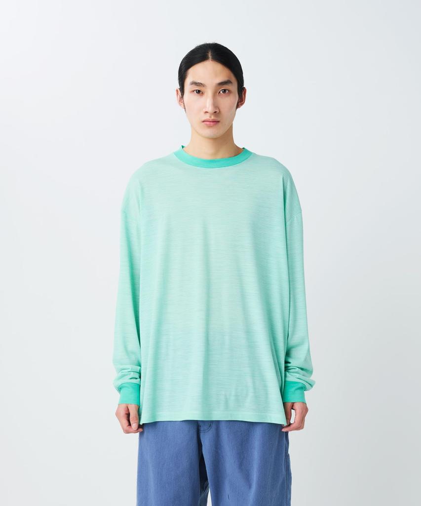 Snow Peak Summer Wool Stripe Long Sleeve Size T-Shirt CS-26SU006 (Men's/Women's, Black, M)