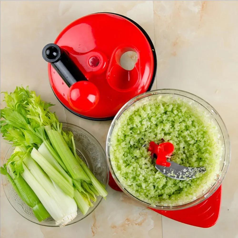 2L Kitchen Accessories Manual Food Processor Blender Potato Crusher Minced Meat Mincer Grinder Hand Vegetable Mixer Cutter