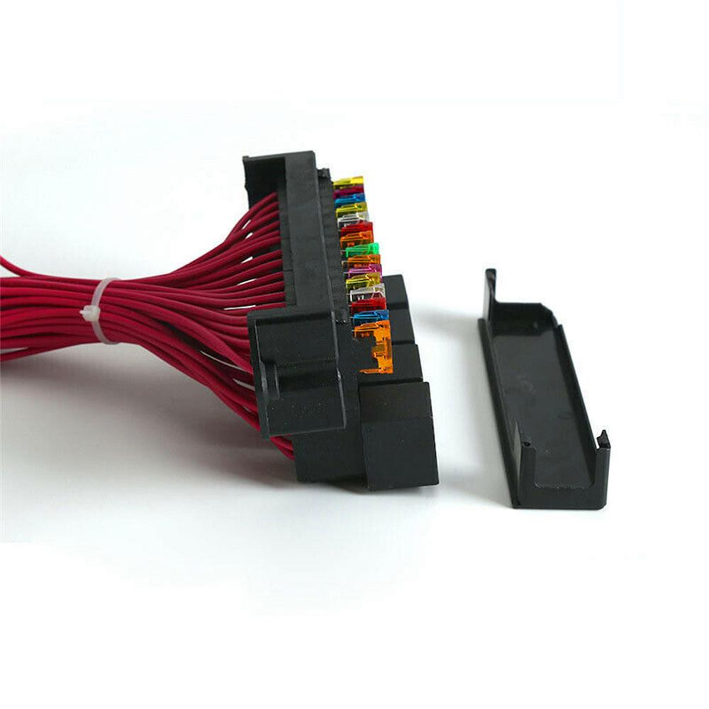 15 Way Blade Fuse Box Block Holder W/ 4 Way 12V 40A Relay For Car SUV Truck Boat