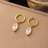 304 Stainless Steel Waterproof Water Drop Zircon Pendant Earrings for Women Fashion Exquisite New Trend Earrings Jewelry Gifts