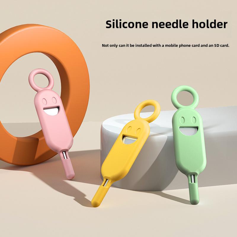 Smiley Face Phone Anti-Lost Sim Card Tool Set with Key Ring