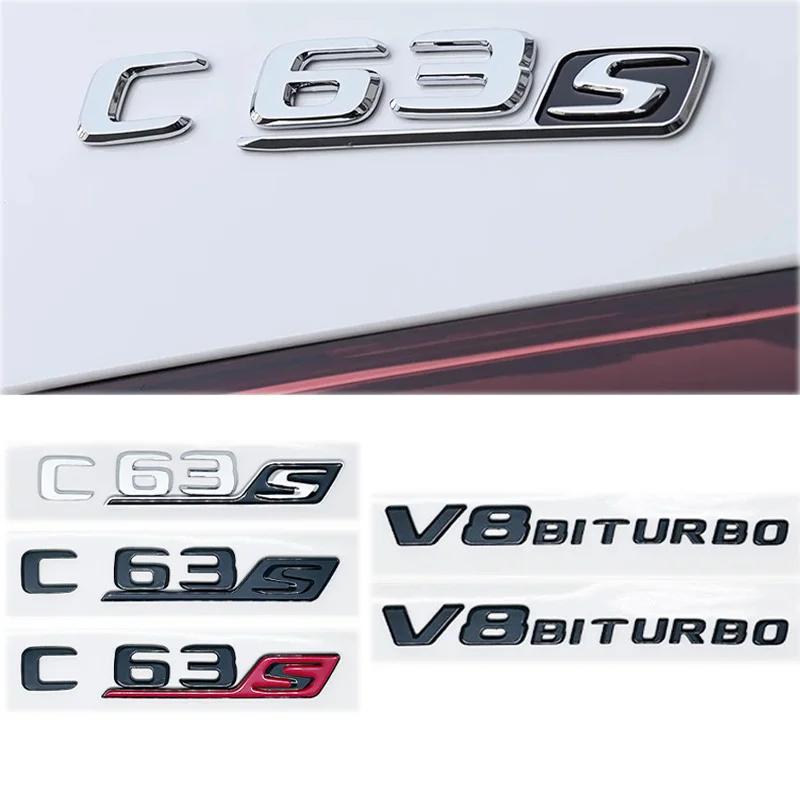 Car Tuning For Mercedes Benz C Class W204 W205 C63 C63S Letter Logo 3D ABS Sticker Car Rear Trunk Emblem Nameplate Decals