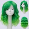 Short Bob Cosplay Wig for Women Synthetic Green Hair New Style Natural Supple Summer Heat Resistant Wig With Side Bangs