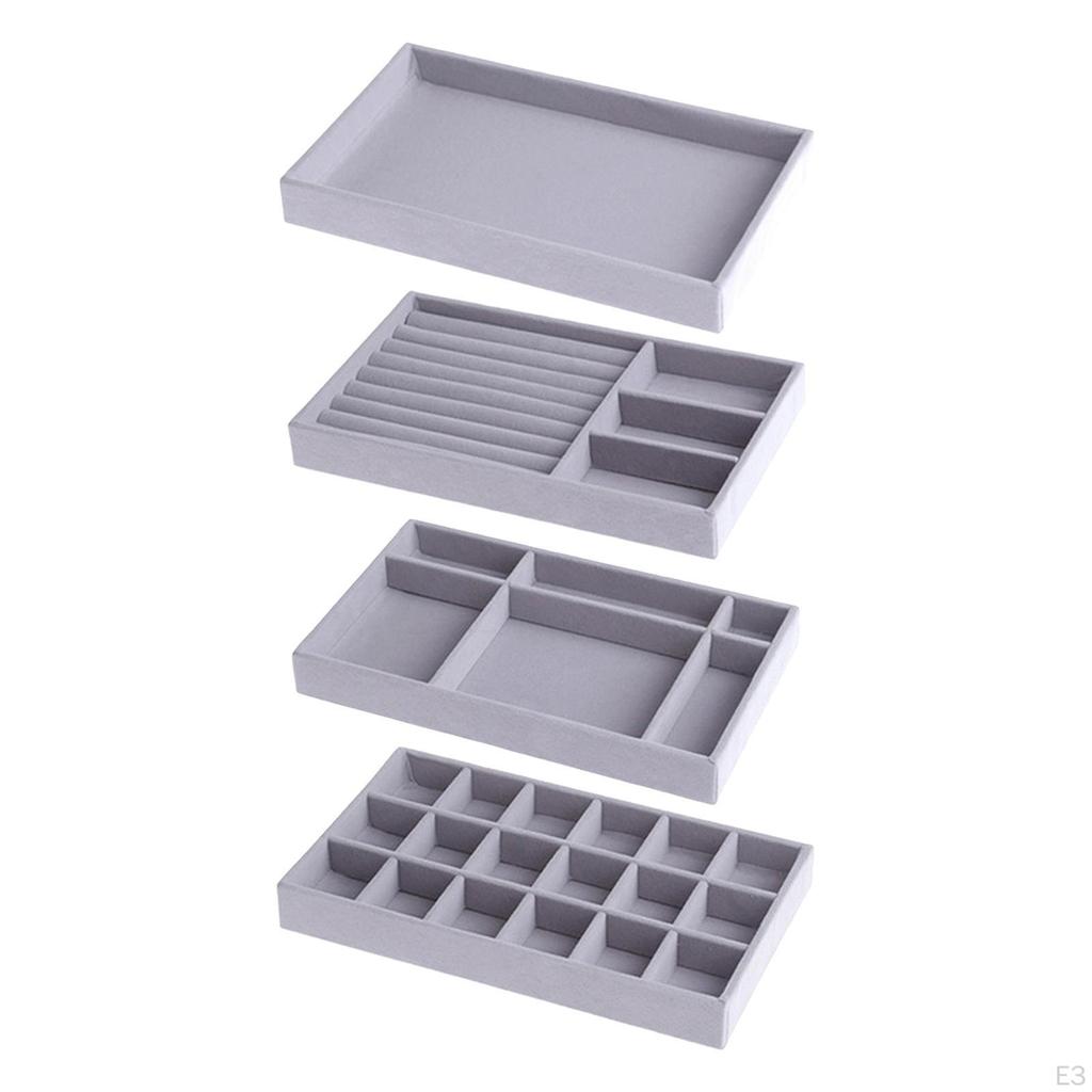 Штабелируемый лоток для ювелирных изделий-органайзер для ящика для хранения серег, ожерелья, браслета