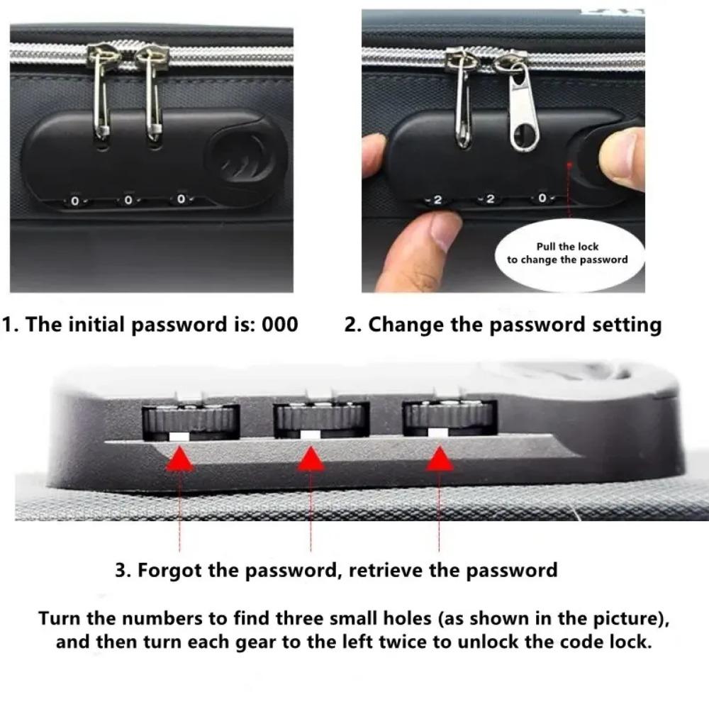 Portable Password Lock Pencil Case Boy Canvas Pencil Bag Large Capacity Pencil Cases Student Stationery Bag Kids Pen Case Gifts