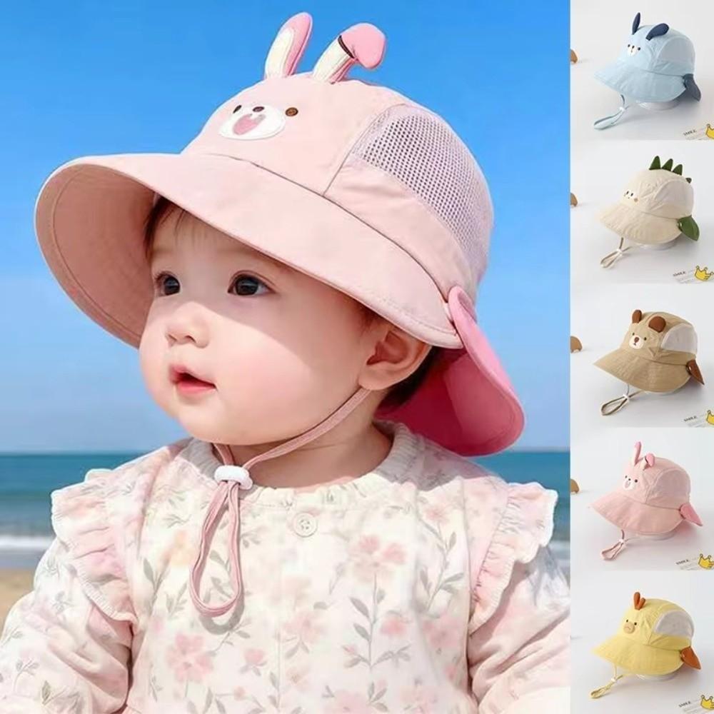 Cute Baby Bucket Hat Breathable Mesh Kids UV Protection Cap Soft Children Sun Hat Camping Trip