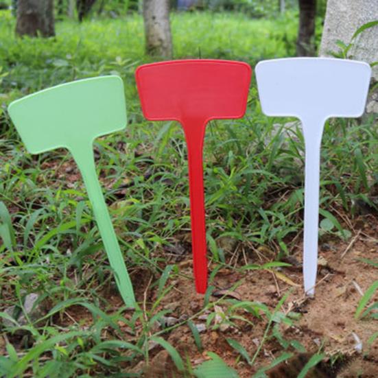 10 шт./компл. этикетки для растений, водонепроницаемые вставки, дизайн, однотонные Т-образные пластиковые бирки для растений для садоводства