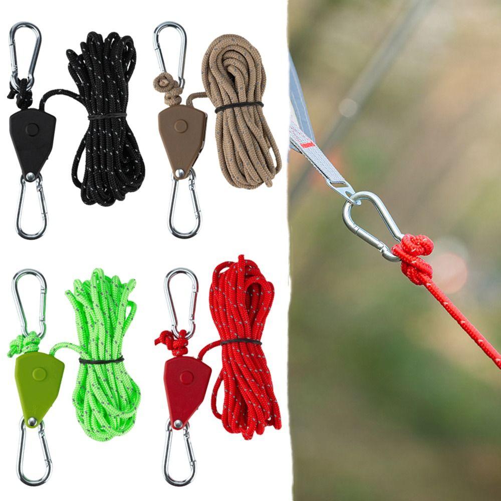 Pulley Ratchet Hangers 4mm Tent Anchor Metal Lifting Pulley Outdoor Pulley Adjuster