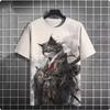 Fashion Print Cat Pattern T-Shirt Men's Casual Comfortable Short Sleeve Top Animal Cat Print