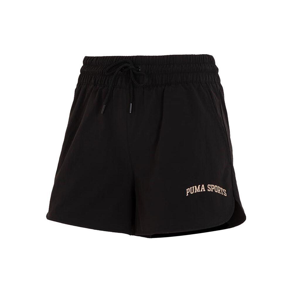 Puma Solid Color Comfortable Loose Breathable Mid Waist Casual Shorts Women Shorts Black 630357-01