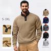 Men's Fleece Sweatshirt Long Sleeve Pullover Quarter Zipper Up Stand Collar Winter Fall Sweat Shirts Turtleneck Pullover Mock Neck Henley Tops for Men