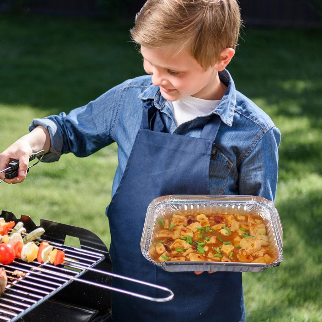 Disposable Aluminum Foil Broiler Pan For Oven (10 Pack) Sheet Pans For Grilling,Roasting Rack,Trays With Ribbed Surface For BBQ Grill-Like Texture