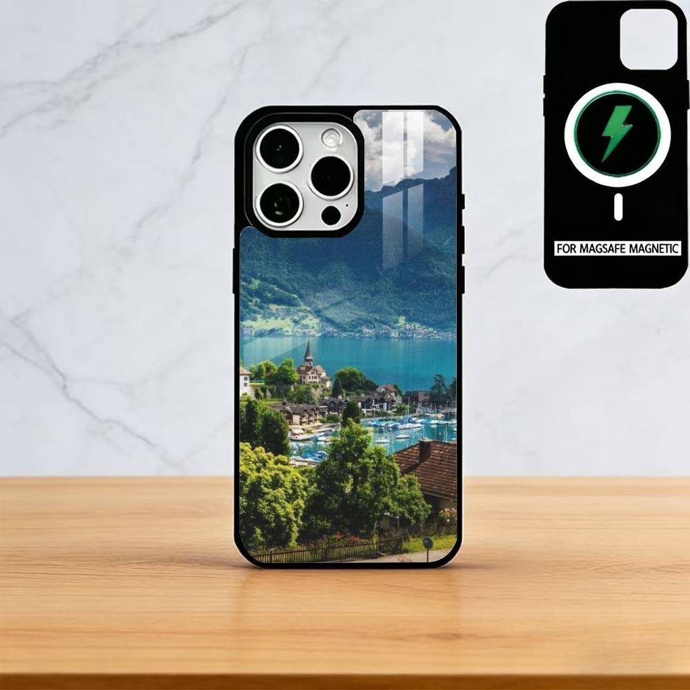 Великолепные Швейцарские Пейзажи Чехол для Телефона Для iPhone17,16,15,14,13,12,11 Plus,Pro Магнитный Для Magsafe Беспроводной Зарядки