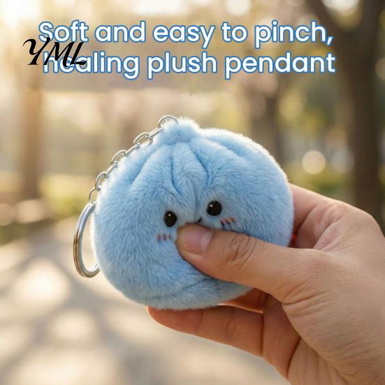 Fun Keychain for Women Stuffed Dumplings Keychains, Mini Plush Toys, Kawaii Key Chain Backpack Charms, Cute Wallet Decoration Soft Fidget Keychains
