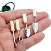 1:12 Dollhouse Miniature Garden Tool Watering Can Farm Tools Gardening Set Kettle Shovel Fork Outdoor Courtyard Model Decor Toy