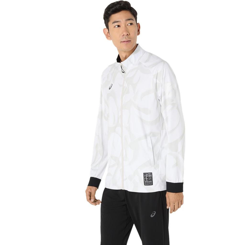 Training Wear Dry Graphic Stretch Knit Jacket 2031E985 Unisex Adult 100 XS [ASICS] (Brilliant White)