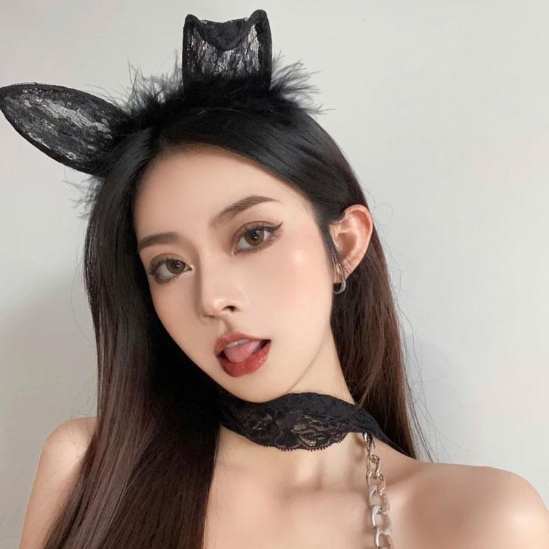 Милая японская плюшевая повязка на голову с ушками кошки и лисы для ролевых игр