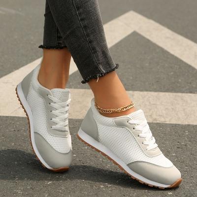 Весна/осень Новые женские туфли, цветные кроссовки на шнуровке, дышащие, удобные, повседневные туфли zapatos de mujer