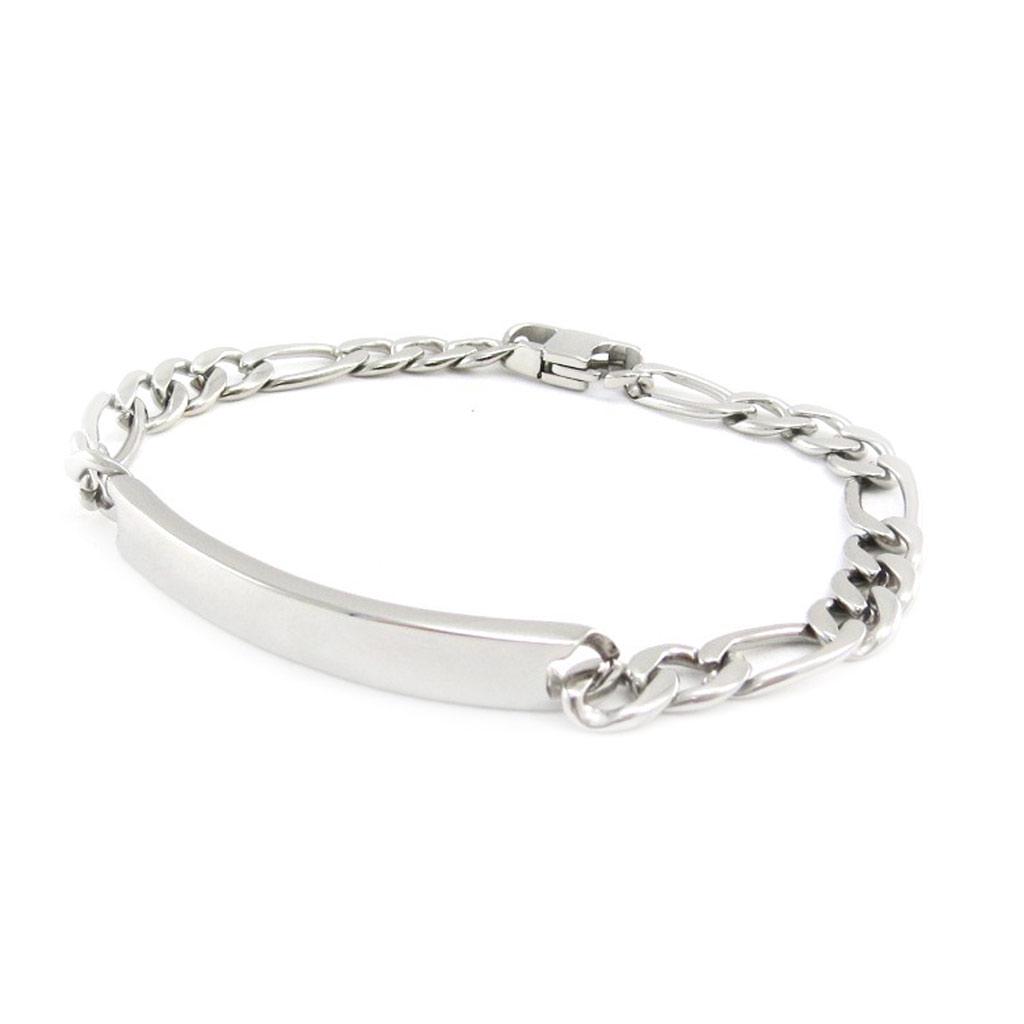 Les Trésors De Lily [J0992] - Silver 'Identity' Steel Curb Chain - 21 Cm 6 Mm