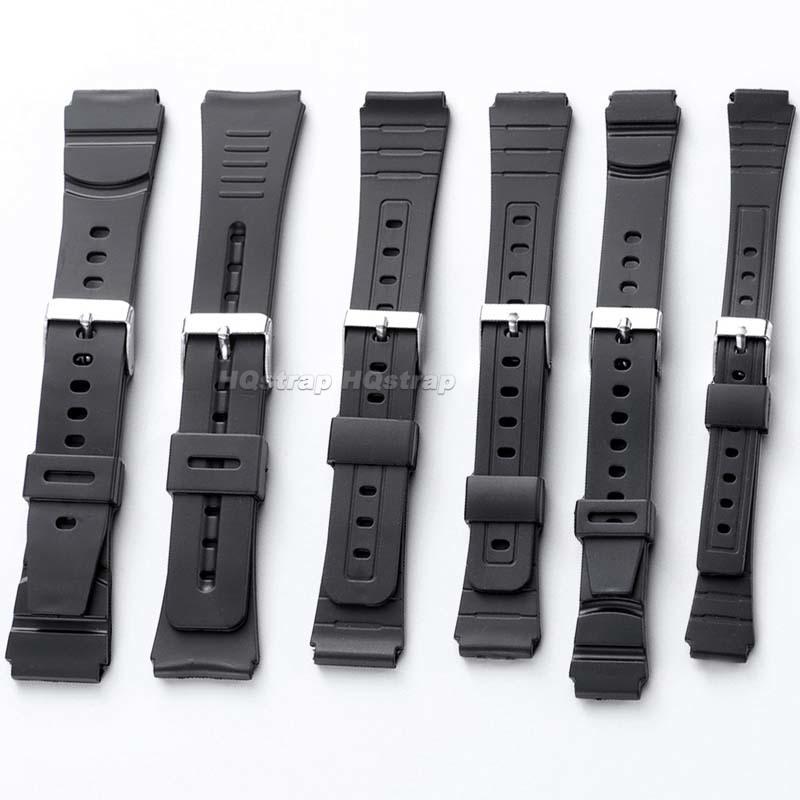 Силиконовый ремешок для часов 12 мм 14 мм 16 мм 18 мм 20 мм 22 мм для Casio F91W F84 F105/108 W800H A158/168 AE1200/1300 SGW400 Универсальный ремешок