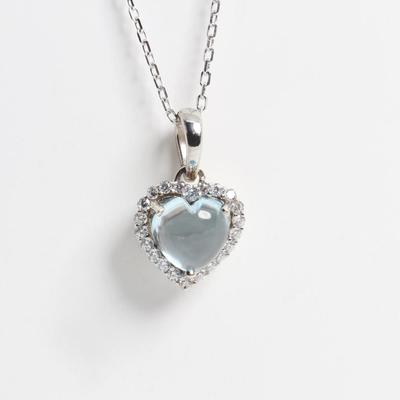 Ожерелье с подвеской в форме сердца S925, натуральный небесно-голубой топаз, драгоценный камень, ювелирные изделия для леди, жены, дочери, подарок