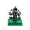 God Ganesh Sitting with Base Statue (Murti) Idol Showpiece Handmade of Crystal Glass by for Worship, Decoration, Car Dashboard, Gift (Dark Green),