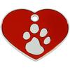 Pendentif Pour Chien - Coeur En Argent Rouge 925 - Gravure Personnalisable - 4 X 3 Cm - Accessoire Élégant