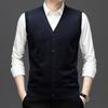 Single Breasted Pullover Autumn Sleeveless Vests Men Work Sweater Knitted Male Waistcoat Jumper Pullovers Roupas Masculinas
