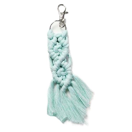 Брелок для ключей в богемном стиле ручной работы с кисточкой и пряжкой в ​​этническом стиле декоративный винтажный ручной работы макраме