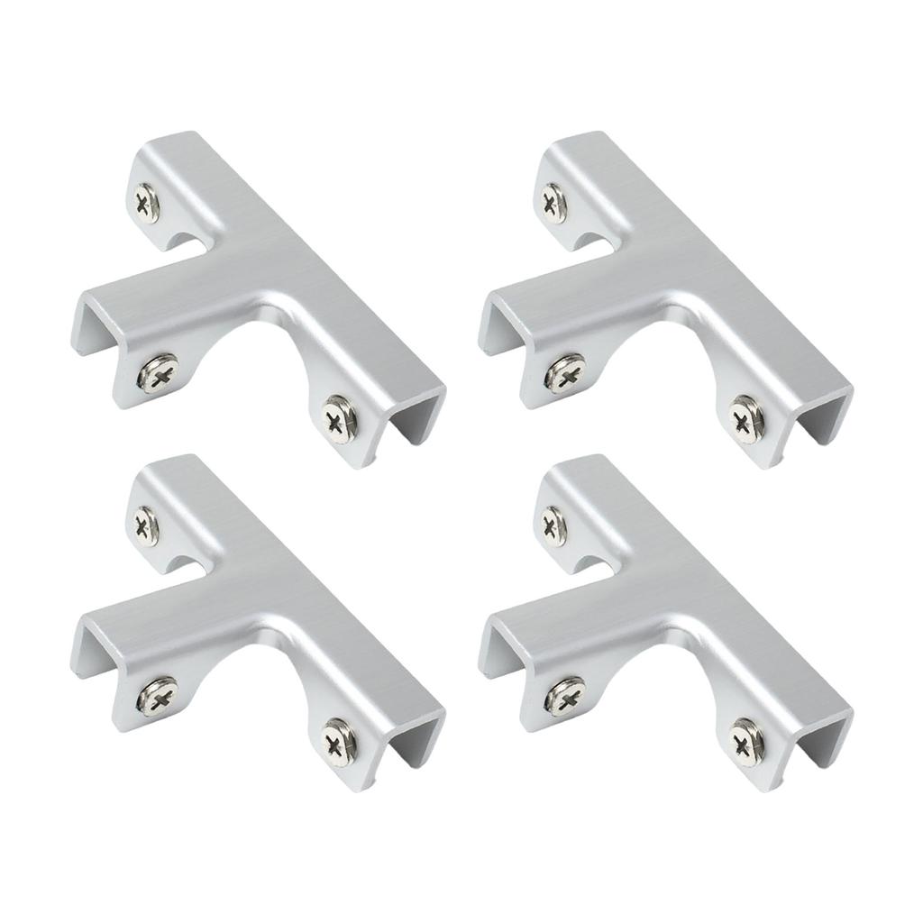 4pcs T Clamp Connectors Adjustable T Shape Fasteners Aluminum T Clamps Glass Clip Set for Versatile Plant Box Dividers