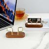 Wooden Business Card Holder Metal Organizer Office Desk Display Stand Memo Counter Accessories Tabletop Card Holder Storage