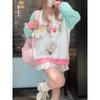 Y2k Harajuku Kawaii Cute Hoodie Women Japanese Fashion Patchwork Cartoon Print Design Sweatshirt Preppy Style Female New