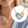 Birthstone Heart Necklace Birth Stone and Flower Pendant Necklace Jan to Dec