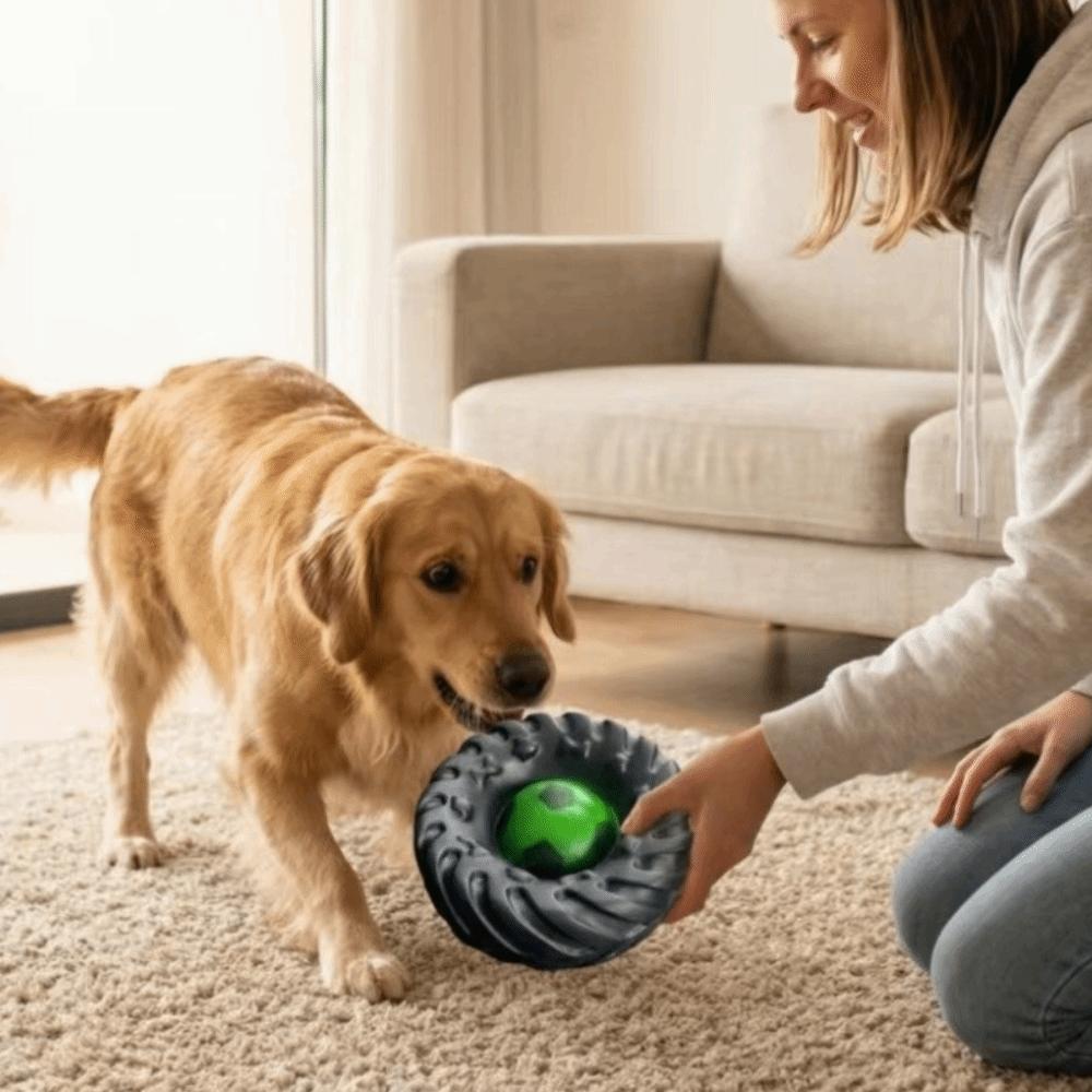 Elasticity Interactive Dog Toy Squeak Sound Dog Chew Wheel Toy Creative Molar Toys Indoor Play