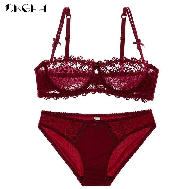 DKGEA Сексуальный комплект нижнего белья, кружевной бюстгальтер, бюстгальтер 1/2 чашки, большие размеры