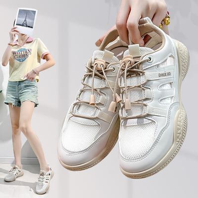 Белые туфли для студентов, женские, модные летние новые туфли на платформе, увеличивающие рост, дышащие, повседневные туфли, уличный снимок