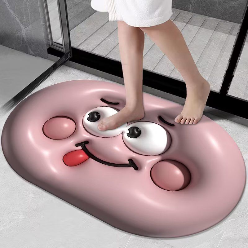 Забавный и милый впитывающий коврик для ванной комнаты, унитаз с диатомовой грязью, нескользящий коврик для ног на дверь унитаза, коврик для ног унитаза
