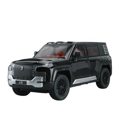Масштаб 1/24 BYD LOOK UPAT U8 Внедорожник Сплав Автомобиль Литая Модель Звук и Свет Инерционный Детская Игрушка Модный Дисплей Украшение Подарок для Детей