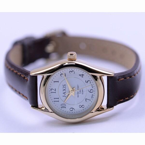 J-AXIS NAL Series Women's Quartz Wrist Watch - Brown / Silver NAL55-G NAL53-S NAL54-G Gift Casual Business Sports Student